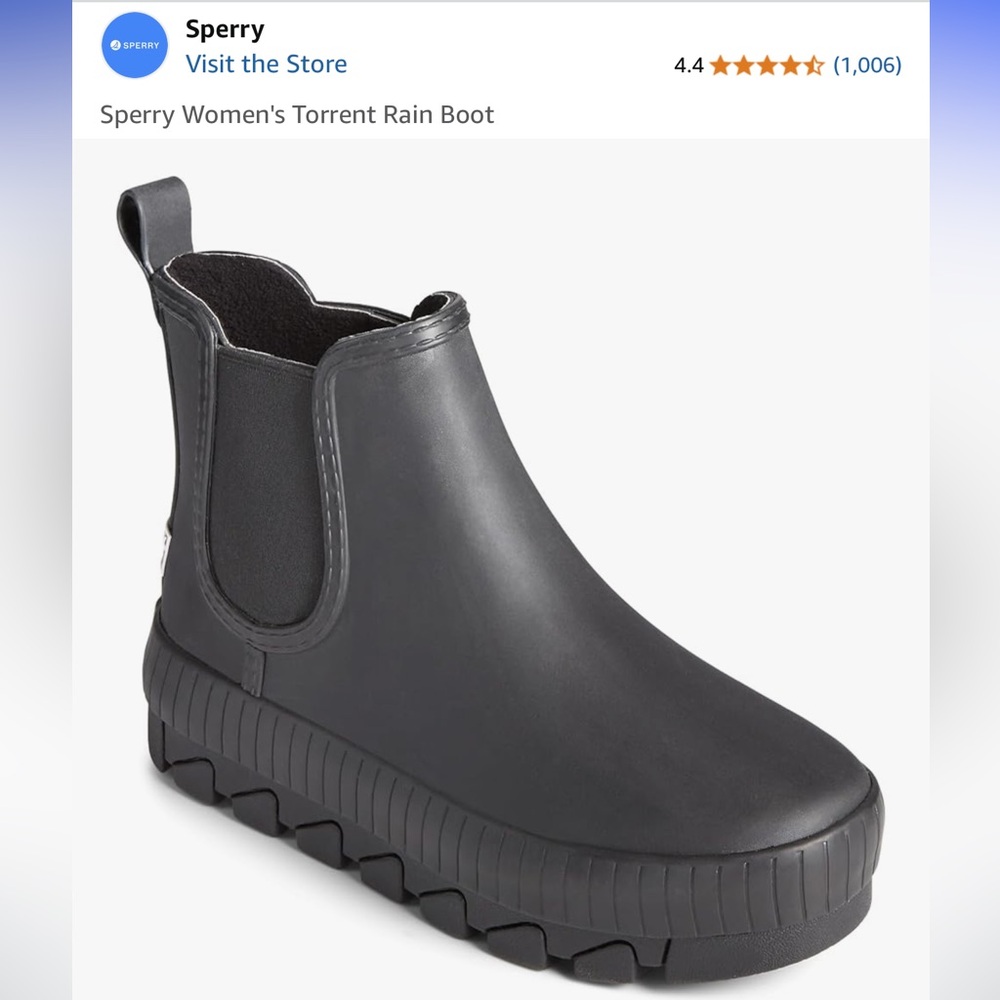 Women’s Sperry Torrent Rain Boot, black size 9